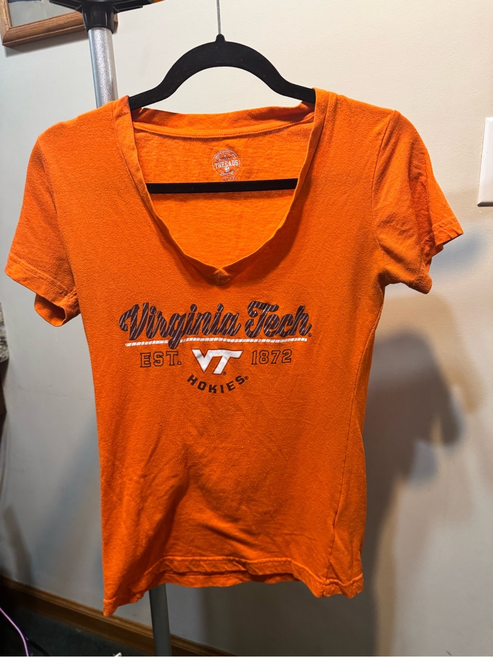 Rivalry Threads Orange Virginia Tech V-Neck Tee